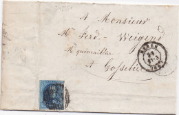 34235# BELGIQUE LEOPOLD MEDAILLON ARRONDI N° 11A LETTRE Obl P 72 LEUZE 1861 Pour GOSSELIES - 1849-1865 Medallions (Other)