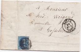 34235# BELGIQUE LEOPOLD MEDAILLON ARRONDI N° 11A LETTRE Obl P 72 LEUZE 1861 Pour GOSSELIES - 1849-1865 Médaillons (Autres)