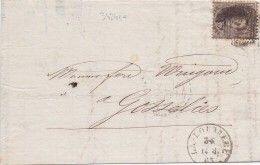 34241# BELGIQUE LEOPOLD MEDAILLON DENTELE N° 13 LETTRE A VERIFIER Obl P 68 LA LOUVIERE 1863 Pour GOSSELIES - 1849-1865 Medallones (Otros)