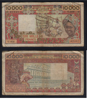 10000 Francs CFA, ND B, Bénin, U.050, 07357, Oberthur, P#_09, Banque Centrale Des États De L'Afrique Ouest - West African States