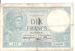 FRANCE 10 FRANCS 1941 VF P 84 - 10 F 1916-1942 ''Minerve''