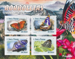 Sao Tome E Principe 6751-6754 Kleinbogen (kompl. Ausgabe) Postfrisch 2016 Schmetterlinge - Sao Tome En Principe