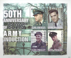 Antigua And Barbuda, 2008, MI 4583-4586, 50th Anniversary Of Elvis' Army Introduction, Sheet Of 4, MNH - Elvis Presley