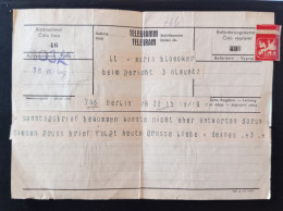 Telegram Berlin-Olmuetz 15.IX 1942. - Otros & Sin Clasificación