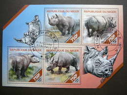 Rhinoceros. Nashörner # Niger 2014 Used S/s #816 Rhino  Mammals - Rhinoceros