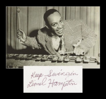 Lionel Hampton (1908-2002) - Vibraphoniste - Carte Signée + Photo - 1988 - Zangers & Muzikanten