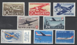 Suiza (aéreo) Nº 36/39, 41 Y 45/47. Años 1944/72 - Ongebruikt