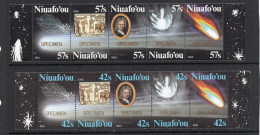 NIUAFOOU - 1986 - HALLEYS COMET SET OF 10 IN STRIPS  " SPECIMENS"  MINT NEVER HINGED  - Altri - Oceania