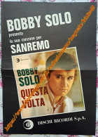B247> < BOBBY SOLO > Pagina Pubblicità Per Sanremo < 45 "Questa Volta" > GENNAIO 1966 - Affiches & Posters