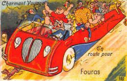 17-FOURAS- CARTE A SYSTEME DEPLIANTE- CHARMANT VOYAGE EN ROUTE POUR FOURAS - Fouras-les-Bains