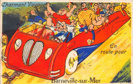 50-BARNEVILLE-SUR-MER- CARTE A SYSTEME DEPLIANTE- CHAMANT VOYAGE EN ROUTE POUR BARNEVILLE - Barneville