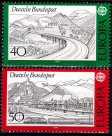 GERMANY 1977 EUROPA: Landscapes. Complete Set. Highway Train Mountains, MNH - 1977