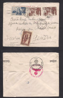 MARRUECOS - French. 1941 (18 Feb) Rabat - Switzerland, Geneva. Red Cross POW Mail. Multifkd Env. Reverse Nazi Censored. - Morocco (1956-...)