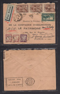 MARRUECOS - French. 1935 (21 May) Casablanca - France, Paris (26 May) Air Multifkd Env + Tax + 3 French P. Dues, Tied Ar - Morocco (1956-...)