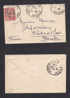 MARRUECOS - French. 1916 (4 Jan) Casablanca - France, Grenilla (10 Jan) Ovptd Issue 10c Fkd Small Envelope, Tied Cds. - Morocco (1956-...)