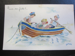 Carte Postale Illustrateur Janser, Pauvre Sexe Faible!! - Janser