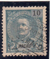 Macau, Macao, D. Carlos I, Novos Valores, 10 A. Azul, 1898, Mundifil Nº 96 Used - Gebraucht