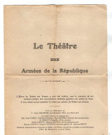 VP22.413 - MILITARIA - PARIS 1917 - Programme - Le Théâtre Aux Armées De La République - Melle Marcelle PRAINCE ...... - Programs