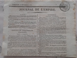 JOURNAL DE L'EMPIRE 26 SEPTEMBRE 1813  DANEMARCK HONGRIE BAVIERE ITALIE ANGLETERRE - Periódicos - Antes 1800