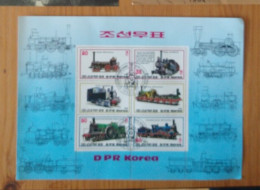 Korea 1983 Eisenbahn: Lokomotiven Block 147 O/used/gestempelt - Korea (Noord)