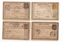 !!! LOT DE 4 CARTES PRECURSEUR CERES & SAGE CACHETS TOTES, BLANGY, GAILLEFONTAINE, LE HAVRE PORT (SEINE INF) - Cartes Précurseurs