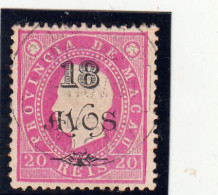 Macau, Macao, D. Luis I Com Sobretaxa, 18 A. S/ 20 R. Rosa, 1902, Mundifil Nº 105 Used - Oblitérés