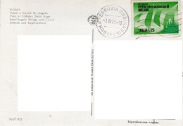 CARTOLINA ITALIA ROMA VG CON FRANCOBOLLO FIERA INTERNAZIONALE DI MILANO 1973 Italy Postcard Italien Ansichtskarten - Ponti