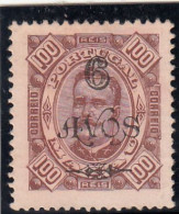 Macau, Macao, D. Carlos I Com Sobretaxa, 6 A. S/ 100 R. Castanho, 1902, Mundifil Nº 116 MNGAI - Used Stamps