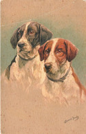 ARTS - Peintures Et Tableaux - Deux Chiens - Carte Postale Ancienne - Malerei & Gemälde