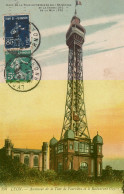 LYON Ascenseur De La Tour De Fourvière Et Le Restaurant Timbre  Avec Vignette 1911 - Lyon 5