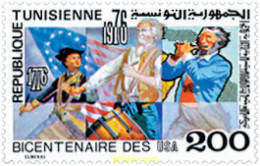 134174 MNH TUNEZ 1976 200 ANIVERSARIO DE LA INDEPENDENCIA DE ESTADOS UNIDOS - Tunisie (1956-...)