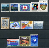 Iceland 1975-77. 12 Stamps In Complete Sets. ALL MINT / UNUSED - Ungebraucht