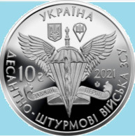 Ukraine 10 Hryven 2021 Airborne Assault Forces, KM#1026, Unc - Ukraine