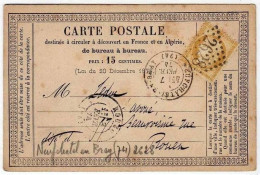 !!! CARTE PRECURSEUR CERES CACHET GC 2628 DE NEUFCHATEL EN BRAY  ( SEINE MARITIME ) 1874 - Cartes Précurseurs