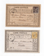 !!! LOT DE 2 CARTES PRECURSEUR CERES ET SAGE CACHETS DE BRAY SUR SEINE (SEINE ET MARNE) - Cartes Précurseurs