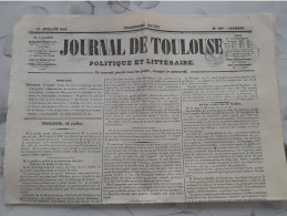 JOURNAL DE TOULOUSE 17 Juillet 1841 Voir Sommaire - Zeitungen - Vor 1800