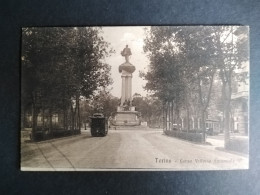 [S3] Torino - Corso Vittorio Emanuele Con Tram. Piccolo Formato, Viaggiata, 1915 - Transports