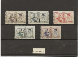 CAMBODGE - SERIE N° 52 A 56 NEUF SANS CHARNIERE -ANNEE 1955 - Cambodia