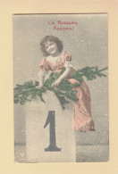 XB1074 JEUNE FILLE  FILLETTE , ENFANT, GIRL , FAMOUS CHILD MODEL CANDICE ASHTON RARE RUSSIAN TEXT HAPPY NEW YEAR - Portraits