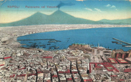 ITALIE - Napoli - Panorama Col Vesuvio - Colorisé - Carte Postale Ancienne - Napoli