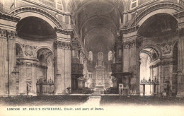 UNITED KINGDOM, LONDON, ST. PAUL'S CATHEDRAL, CHOIR, AND PART OF DOME, VINTAGE POSTCARD - St. Paul's Cathedral