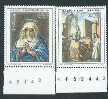 Italia, Italy, Italien, Italie 1985; "Madonna Orante" Di Sassoferrato + Dipinto Di Mario Sironi, Serie Completa Di Bordo - Madones