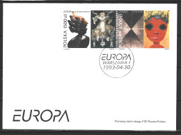 POLOGNE. N°3242-3 De 1993 Sur Enveloppe 1er Jour. Art Contemporain. - 1993