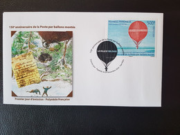 Polynesia 2020 Polynesie 150 Ann Post Mounted Balloon ROLIER BEZIER 1870 1v FDC - Ungebraucht