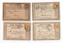 !!! LOT DE 4 CARTES PRECURSEUR CERES ET SAGE CACHETS DE POIX DE LA SOMME, ROSIERES, WOINCOURT, HANGEST (SOMME) - Cartes Précurseurs