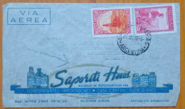 ARGENTINA 1939, COVER USED TO USA, ILLUSTRATE, ADVERTISING SAPORITI HOUS,  2 STAMP, OIL PLATFORM, FARMER, AGRICULTURE. - Briefe U. Dokumente