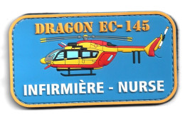 Ecusson PVC DRAGON EC 145 INFIRMIERE - Bomberos