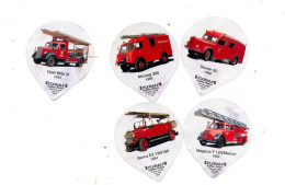 Lot 5 Opercule Camion Pompier - Milchdeckel - Kaffeerahmdeckel