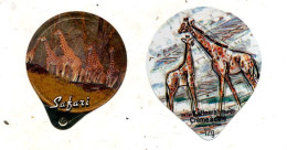 Lot 2 Opercule Girafe - Milchdeckel - Kaffeerahmdeckel