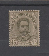 REGNO:  1891/96  UMBERTO  I°  -  45 C. VERDE  OLIVA  SCURO  N. -  SASS. 63 A - Neufs